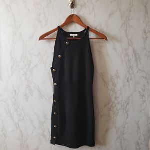 Ronny Kobo Gina Mixed Rib Knit Dress in Black